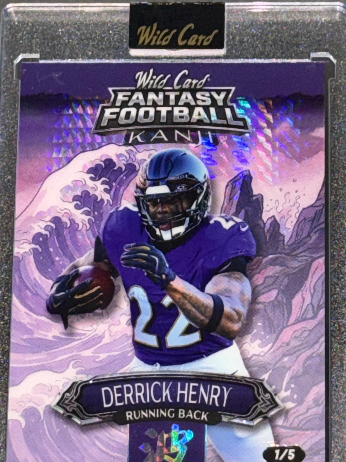 Wild Card 2026 Fantasy Football Kanji Prism Wave Purple Derrick Henry 1/5