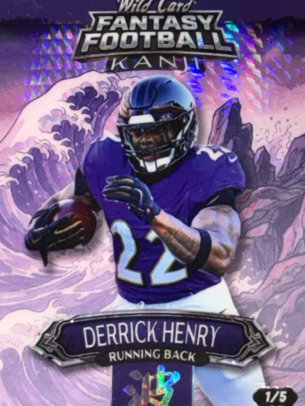 Wild Card 2026 Fantasy Football Kanji Prism Wave Purple Derrick Henry 1/5