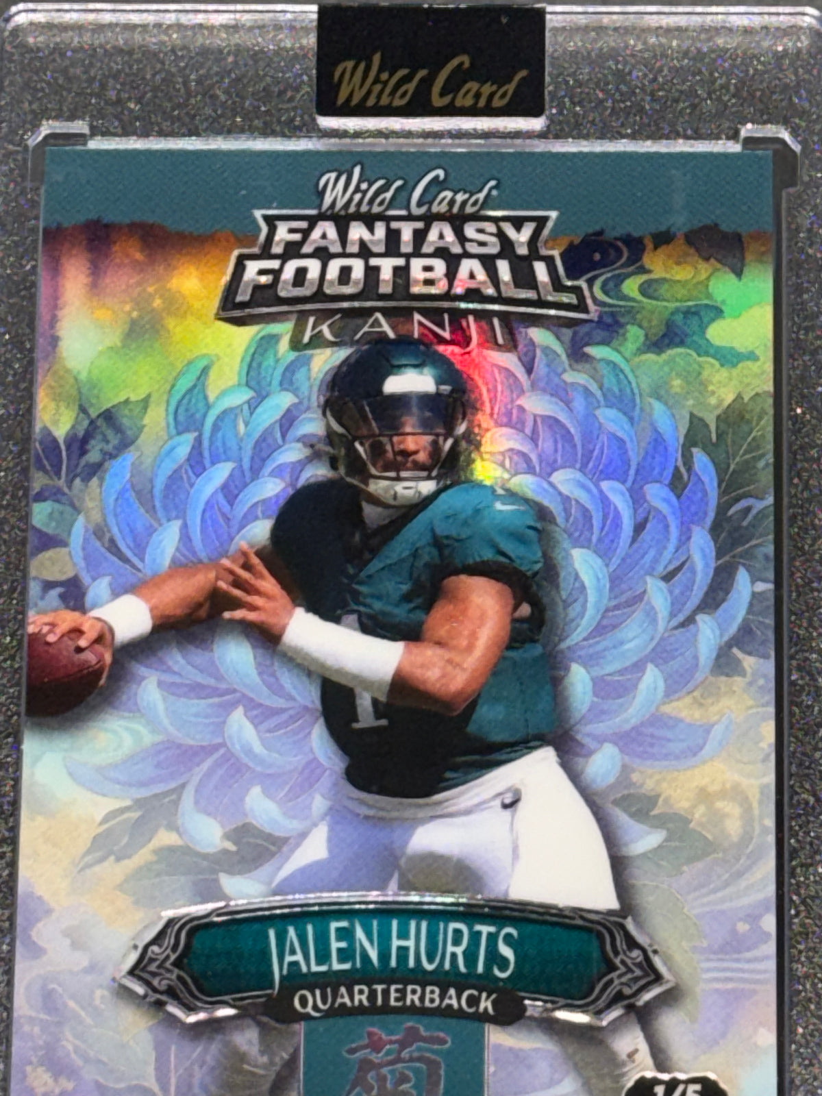Wild Card 2026 Fantasy Football Kanji Rainbow Flower Blue Jalen Hurts 1/5