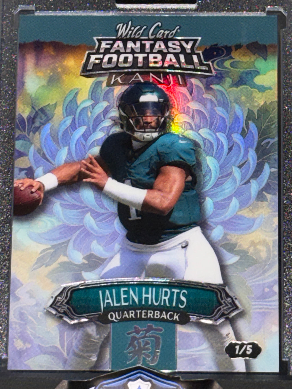 Wild Card 2026 Fantasy Football Kanji Rainbow Flower Blue Jalen Hurts 1/5