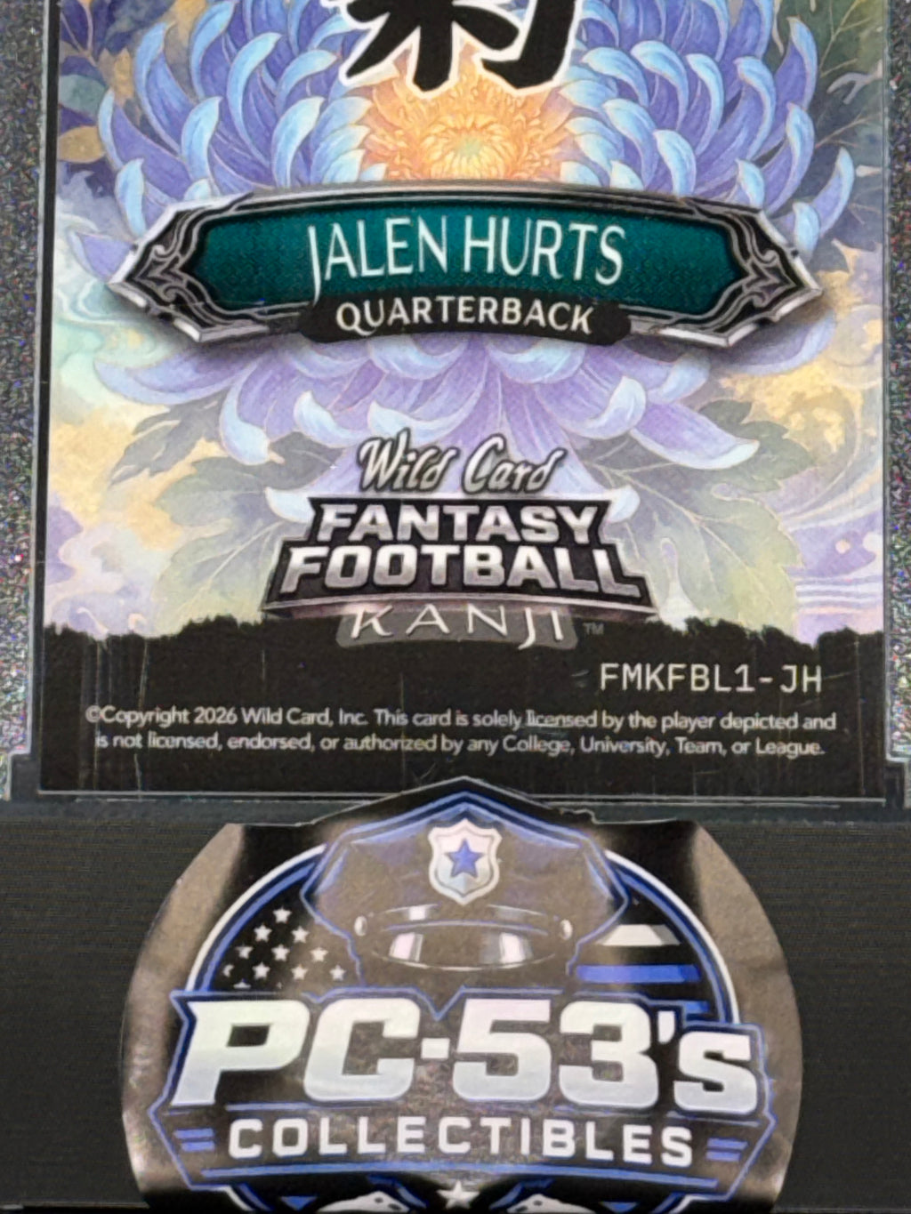 Wild Card 2026 Fantasy Football Kanji Rainbow Flower Blue Jalen Hurts 1/5
