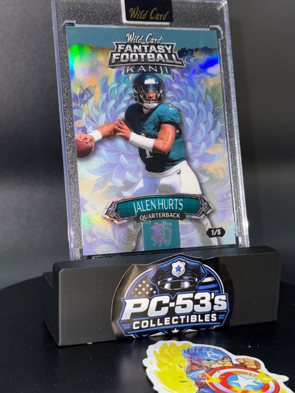 Wild Card 2026 Fantasy Football Kanji Rainbow Flower Blue Jalen Hurts 1/5