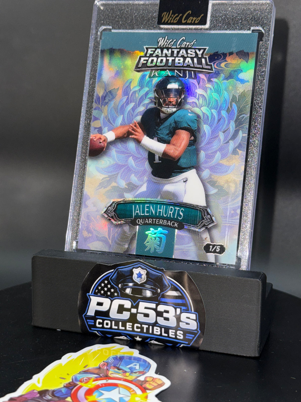 Wild Card 2026 Fantasy Football Kanji Rainbow Flower Blue Jalen Hurts 1/5
