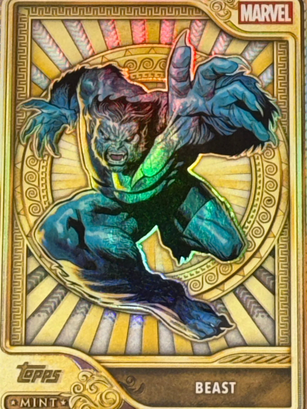 Topps 2026 Mint Marvel Beast Gold Rainbow Refractor Card #81