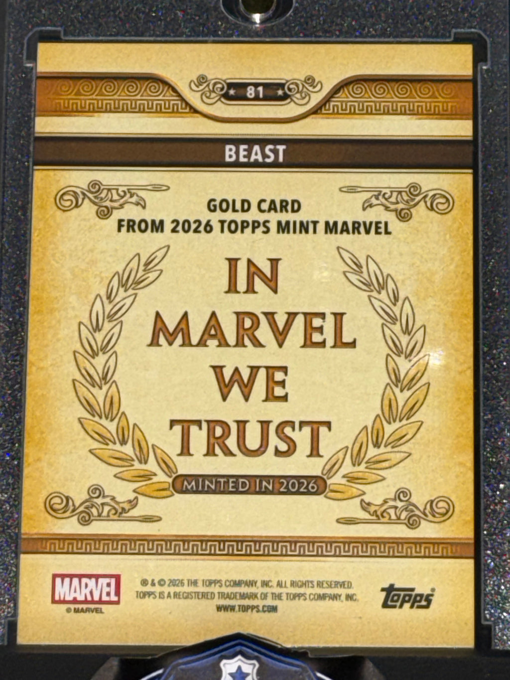 Topps 2026 Mint Marvel Beast Gold Rainbow Refractor Card #81