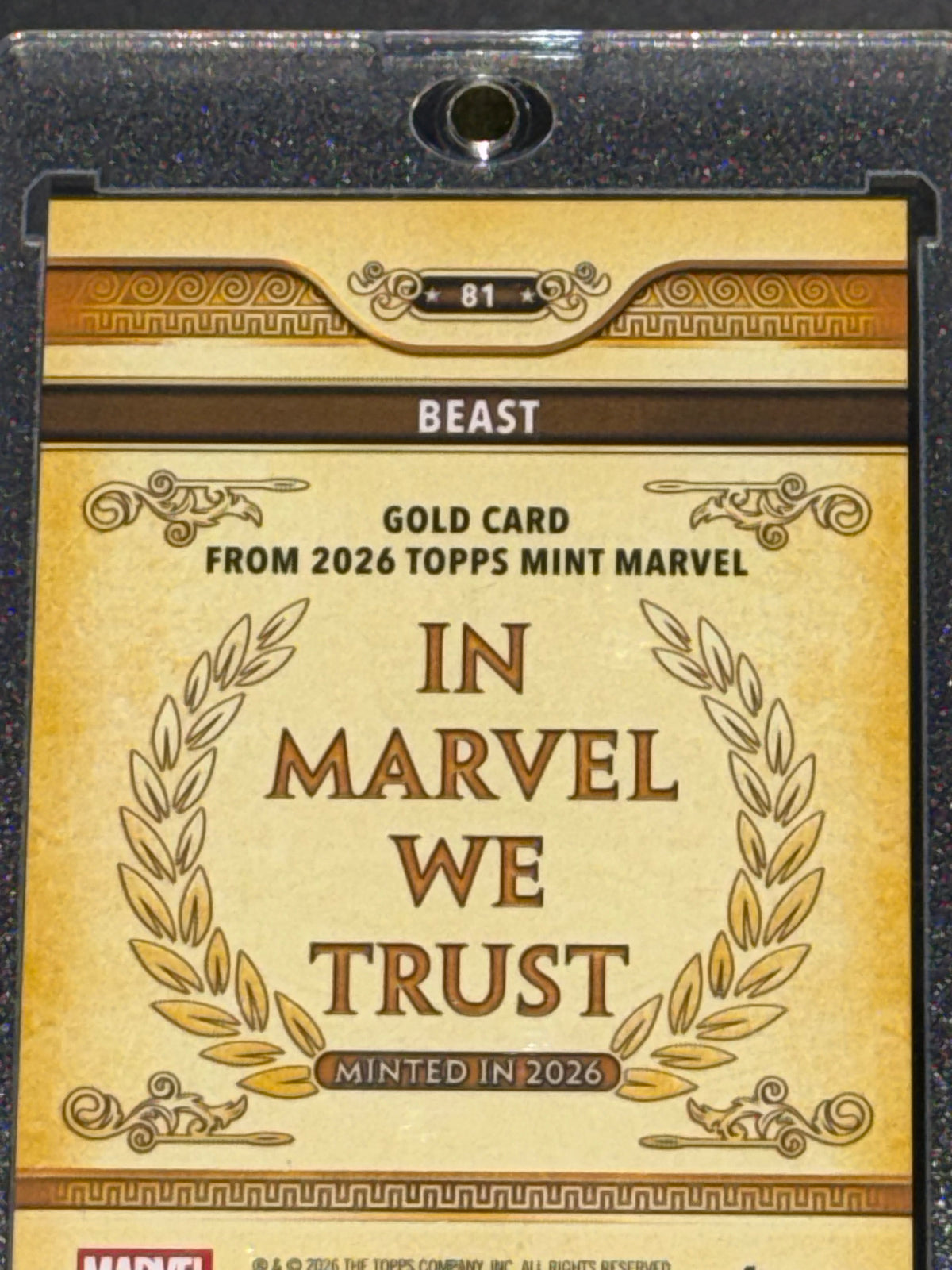 Topps 2026 Mint Marvel Beast Gold Rainbow Refractor Card #81