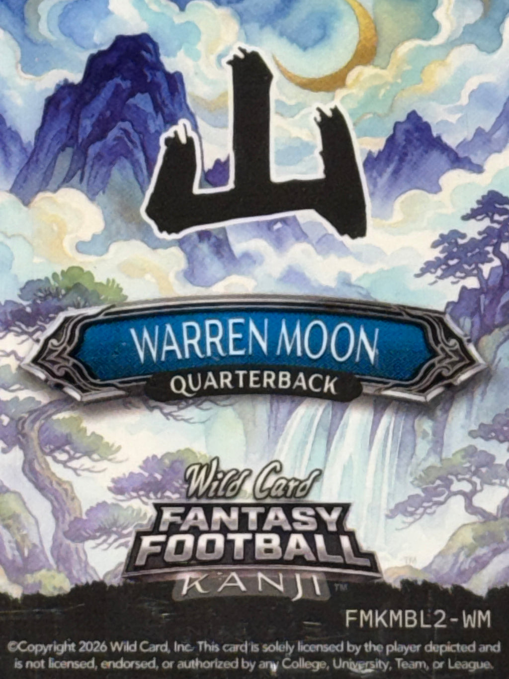 Wild Card 2026 Fantasy Football Kanji Rainbow Mountain Blue Warren Moon 2/5