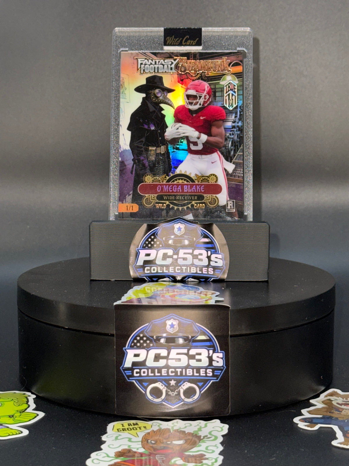 Wild Card 2026 Football Steampunk Rainbow PlagueDoctor True 1/1  O’Mega Blake