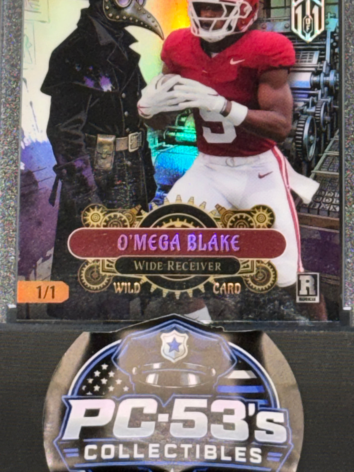 Wild Card 2026 Football Steampunk Rainbow PlagueDoctor True 1/1  O’Mega Blake