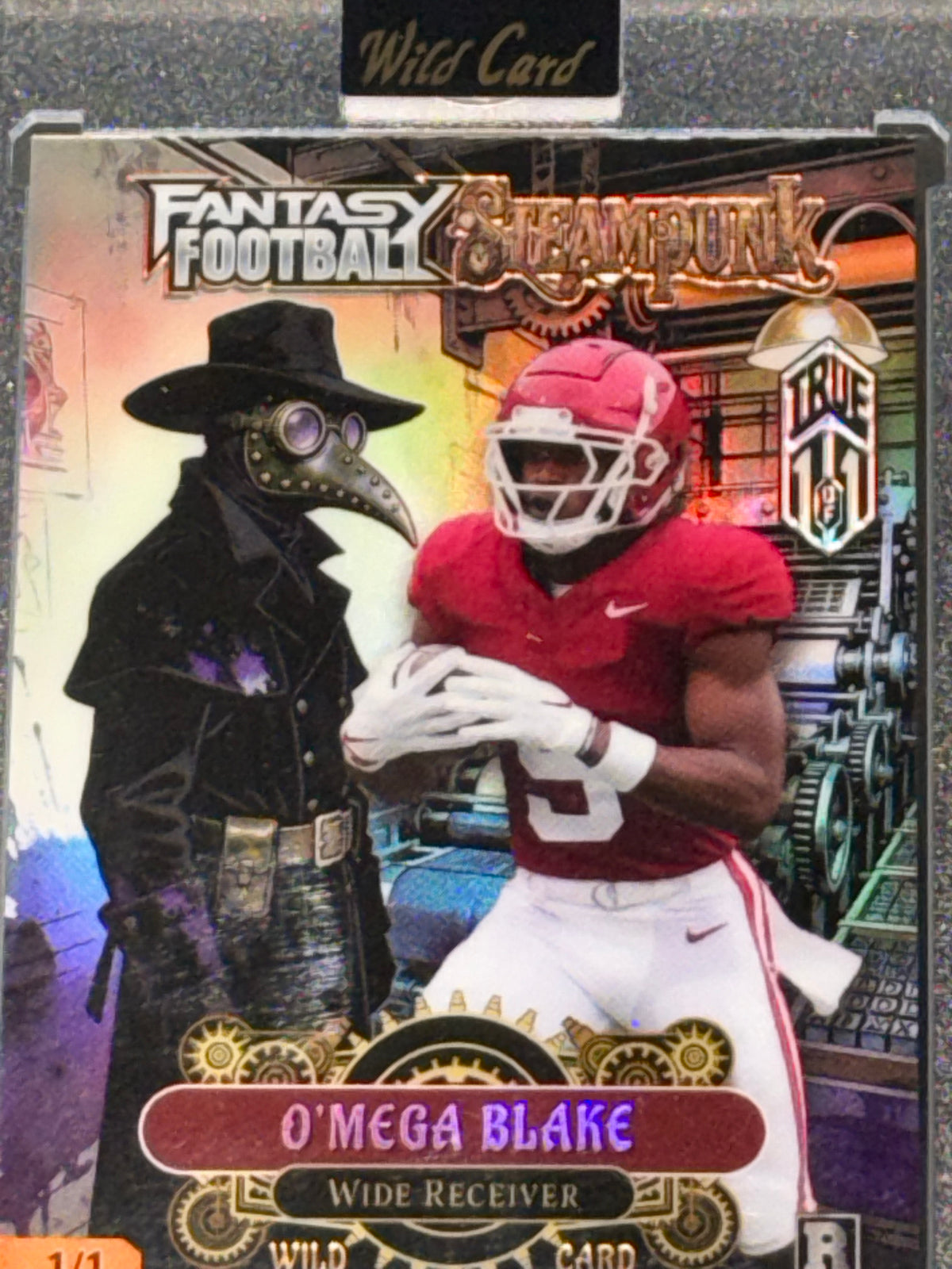 Wild Card 2026 Football Steampunk Rainbow PlagueDoctor True 1/1  O’Mega Blake