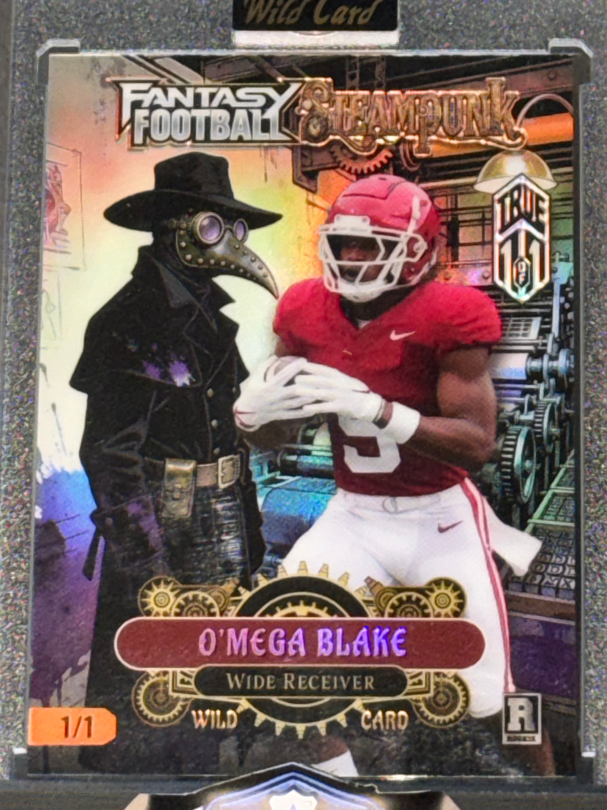 Wild Card 2026 Football Steampunk Rainbow PlagueDoctor True 1/1  O’Mega Blake