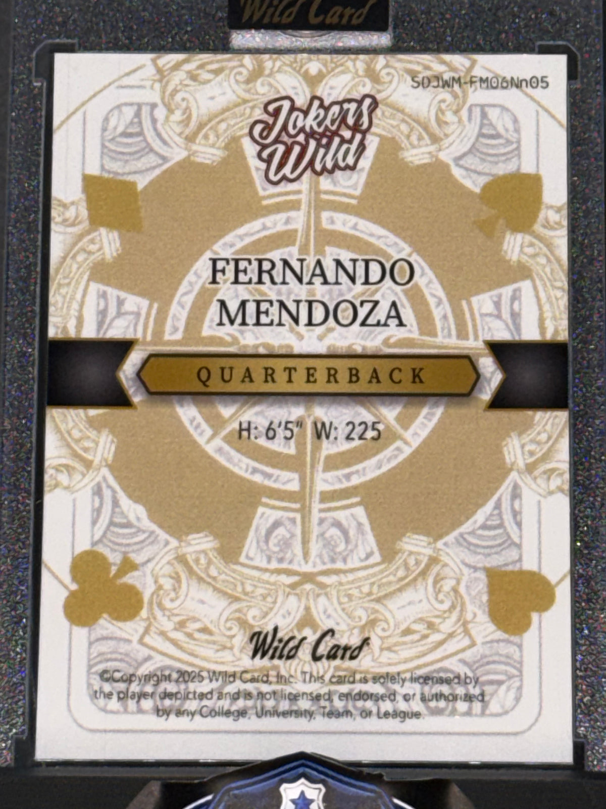Wild Card 2025 Jokers Wild Crystal Holo Fernando Mendoza 1/1