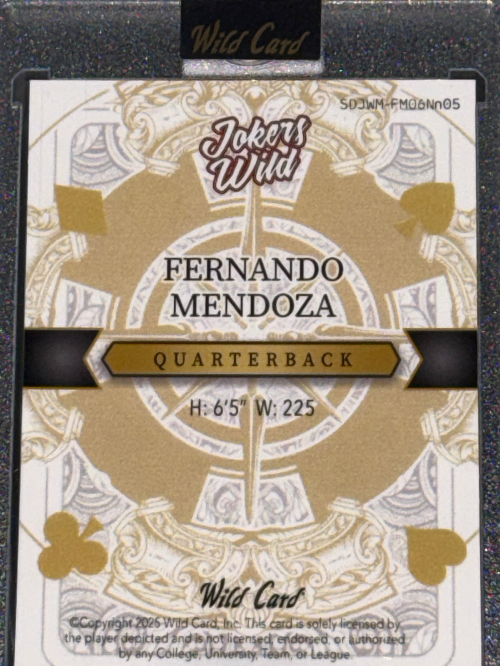 Wild Card 2025 Jokers Wild Crystal Holo Fernando Mendoza 1/1