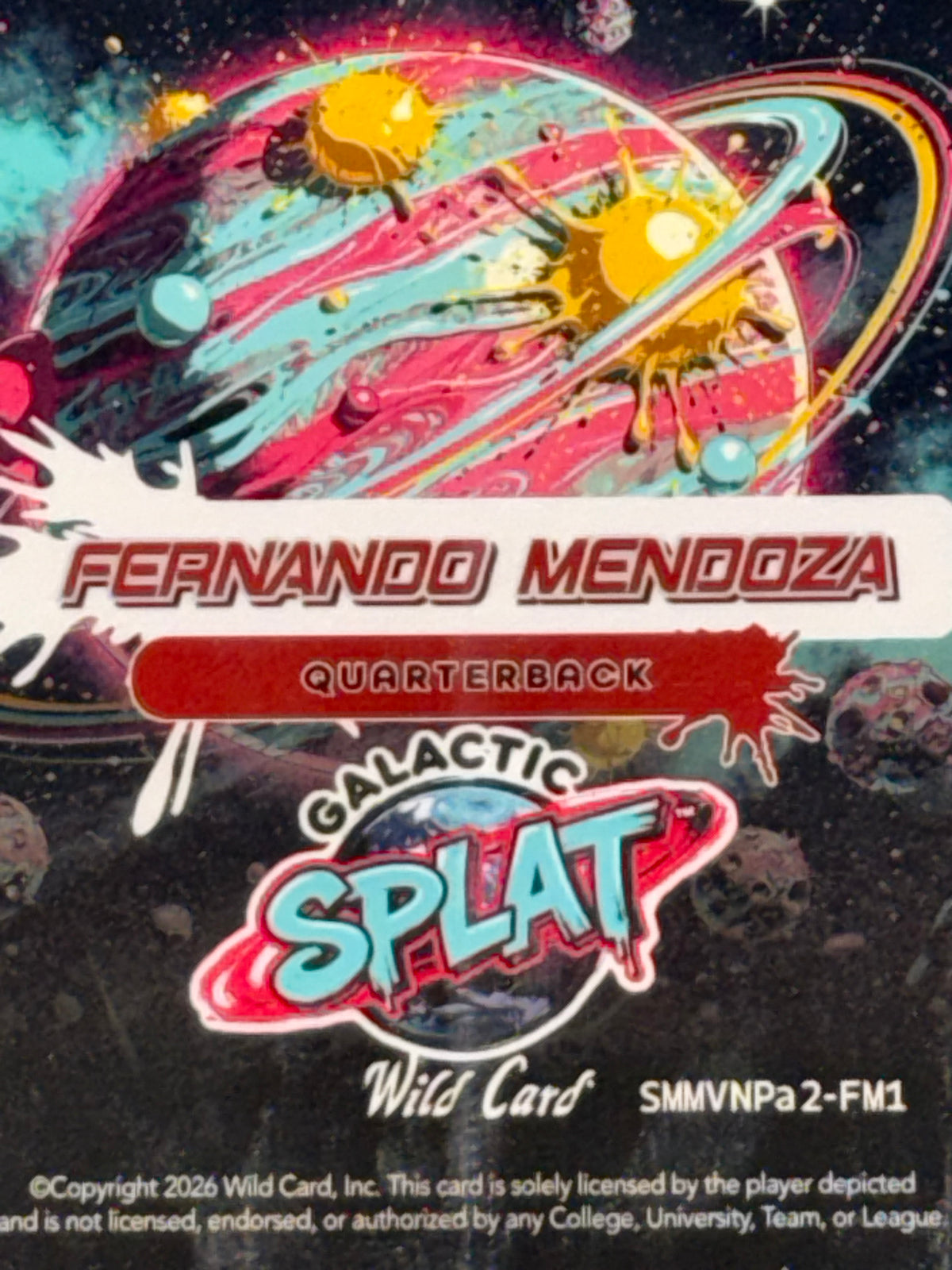 Wild Card 2026 Galactic Splat Kaleidoscope Fernando Mendoza 1/1