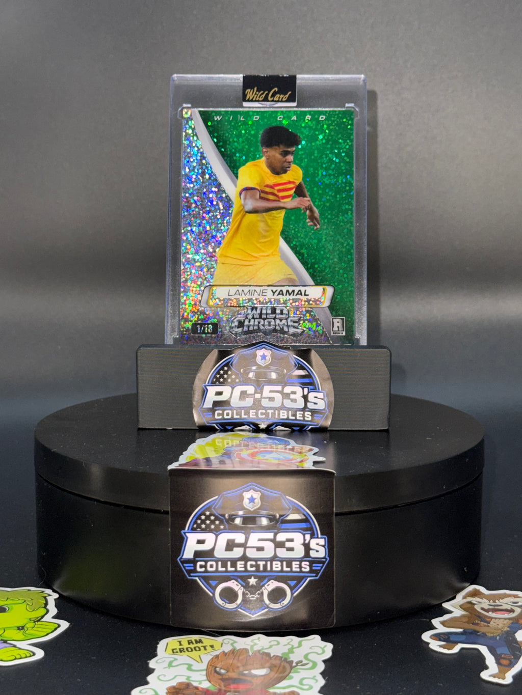 Wild Card 2025 Wild Chrome Green Sparkles Lamine Yamal 1/18