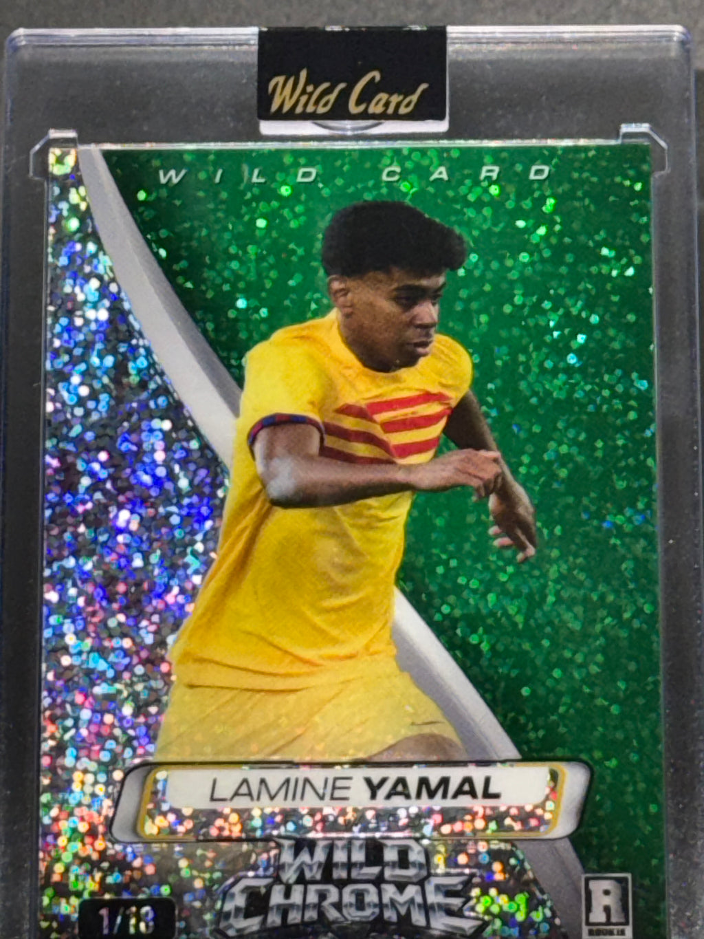 Wild Card 2025 Wild Chrome Green Sparkles Lamine Yamal 1/18
