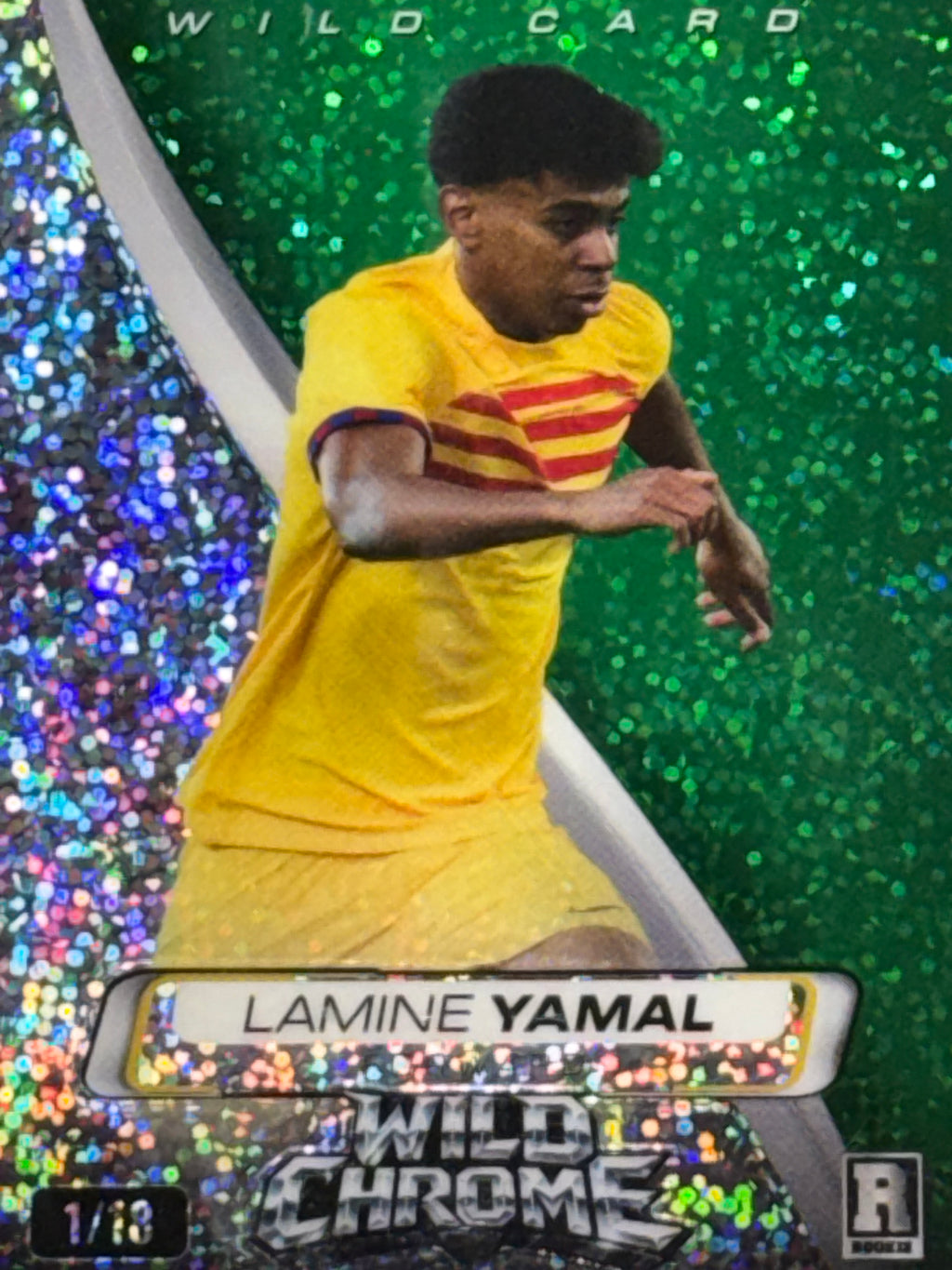Wild Card 2025 Wild Chrome Green Sparkles Lamine Yamal 1/18