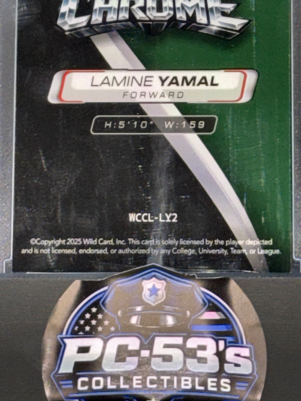 Wild Card 2025 Wild Chrome Green Sparkles Lamine Yamal 1/18
