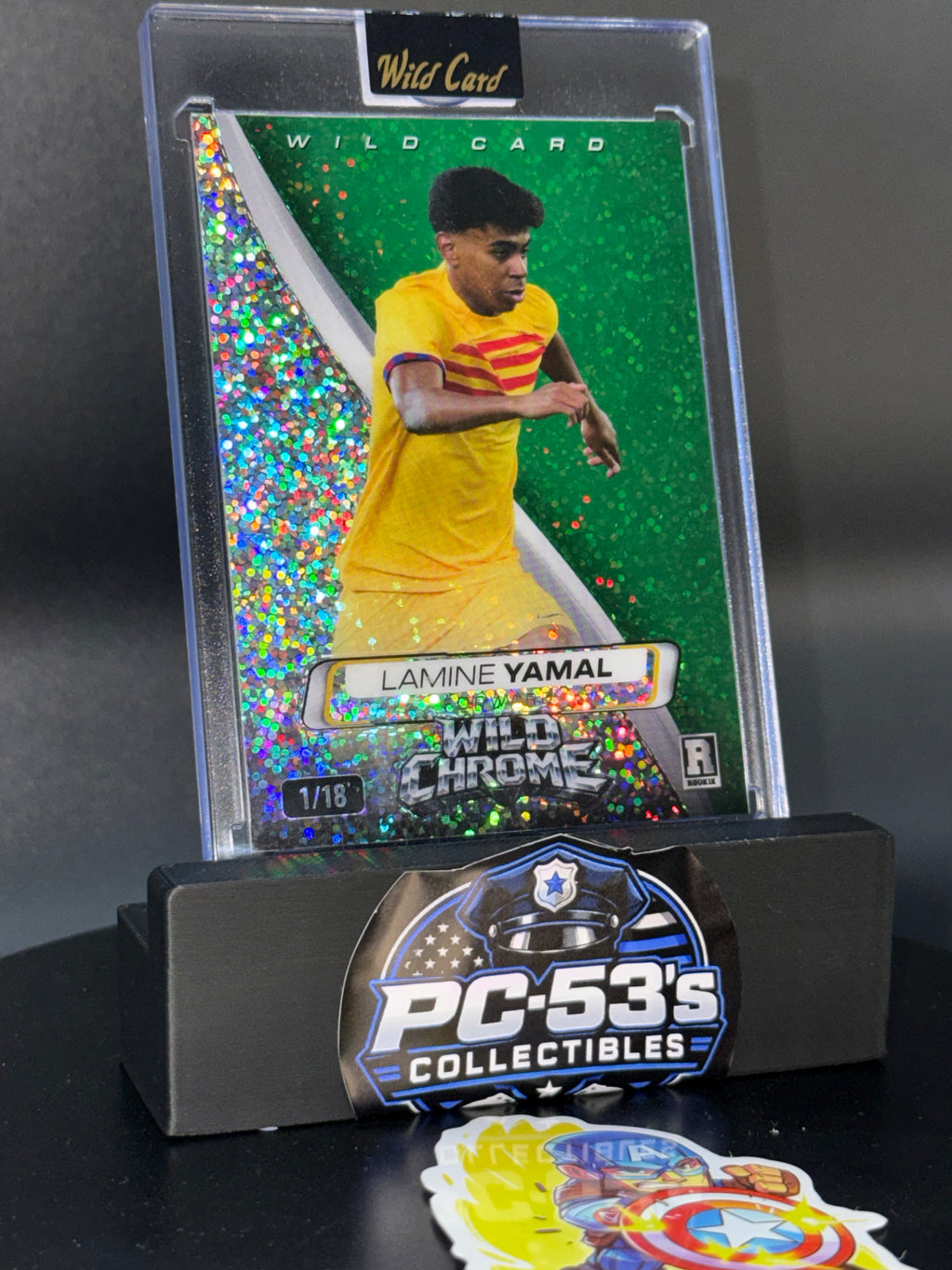 Wild Card 2025 Wild Chrome Green Sparkles Lamine Yamal 1/18