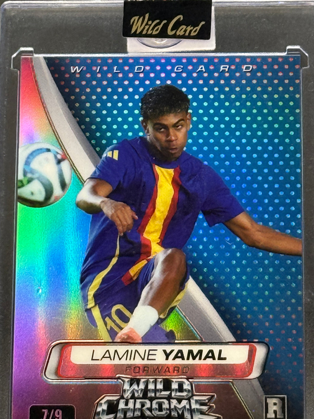 Wild Card 2025 Wild Chrome Rainbow Holo Blue Lamine Yamal 7/9