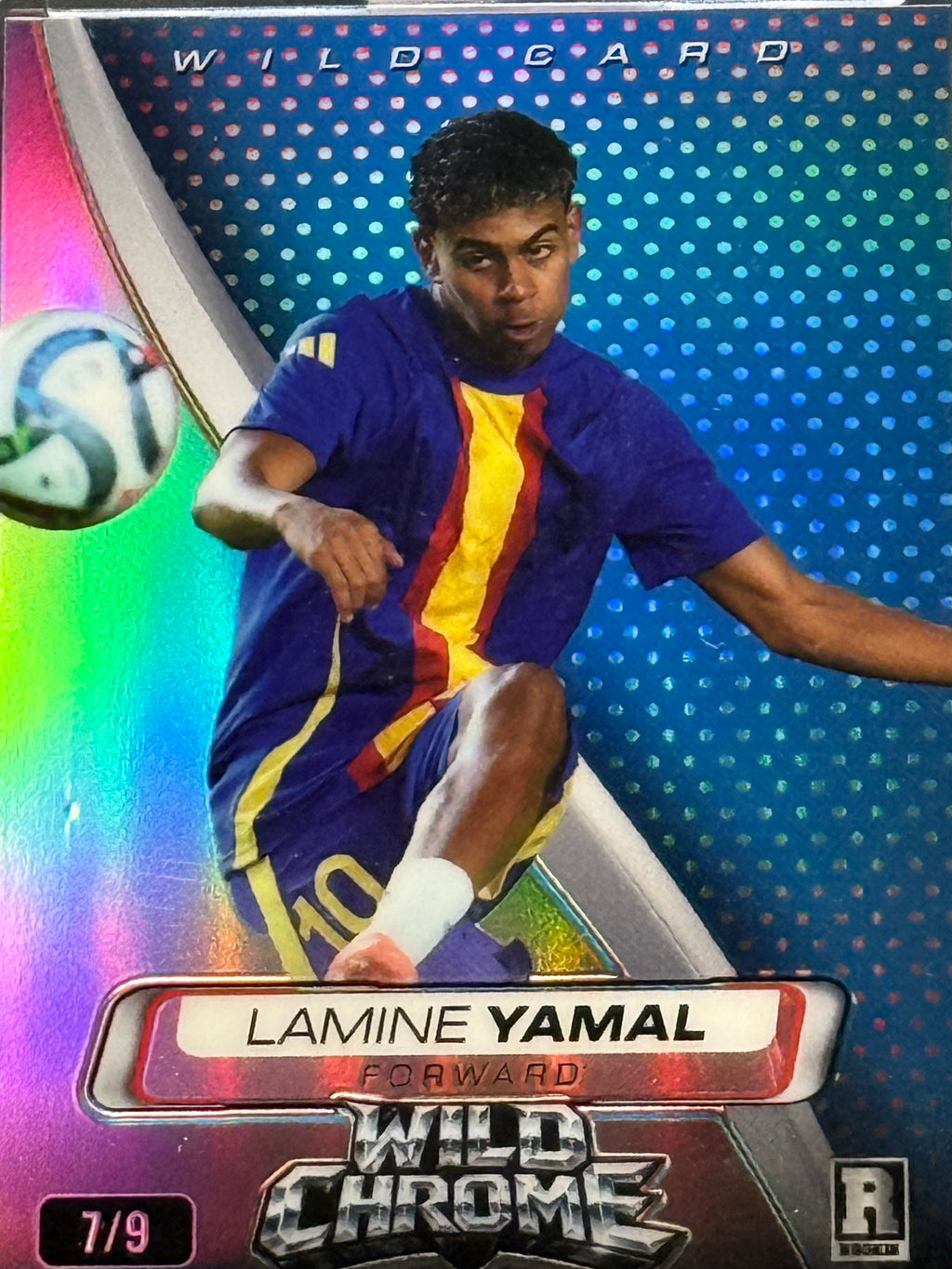 Wild Card 2025 Wild Chrome Rainbow Holo Blue Lamine Yamal 7/9