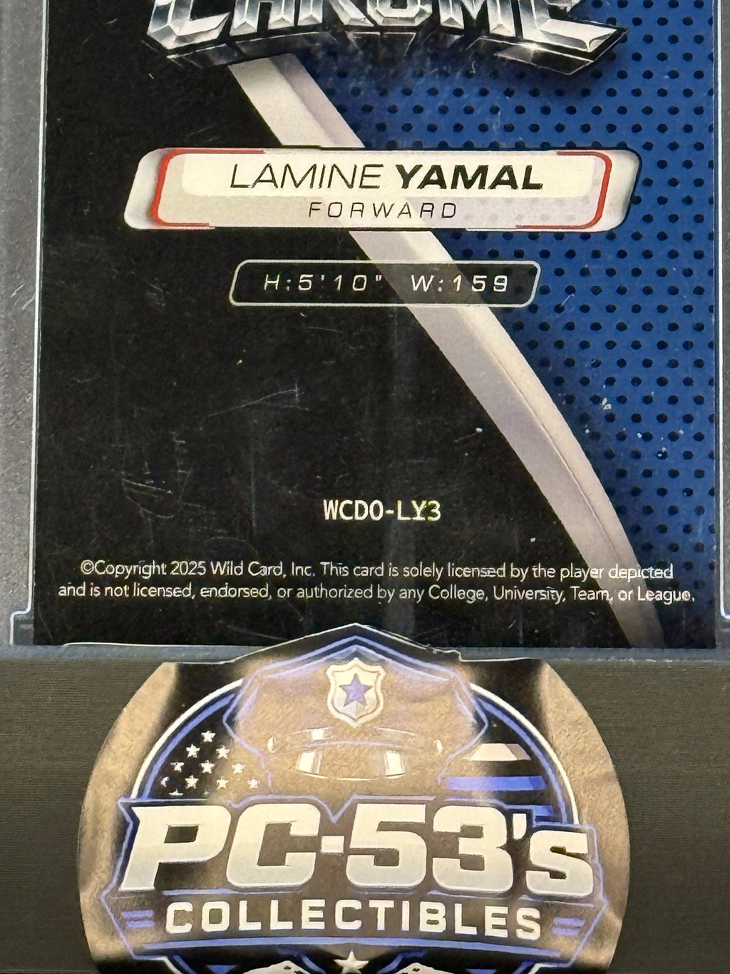 Wild Card 2025 Wild Chrome Rainbow Holo Blue Lamine Yamal 7/9
