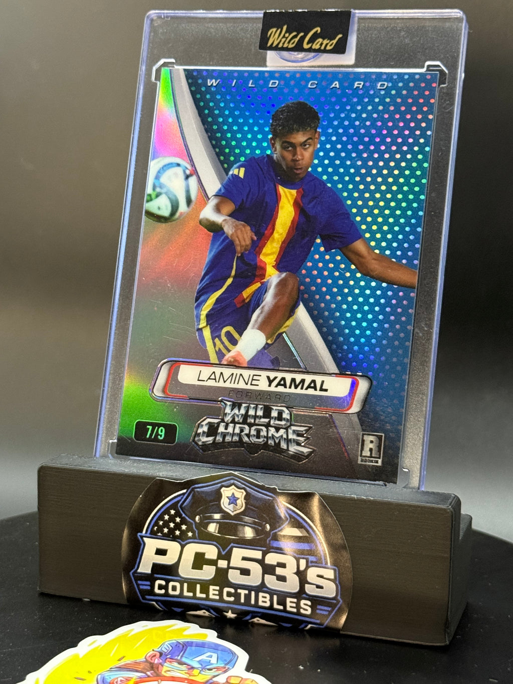 Wild Card 2025 Wild Chrome Rainbow Holo Blue Lamine Yamal 7/9