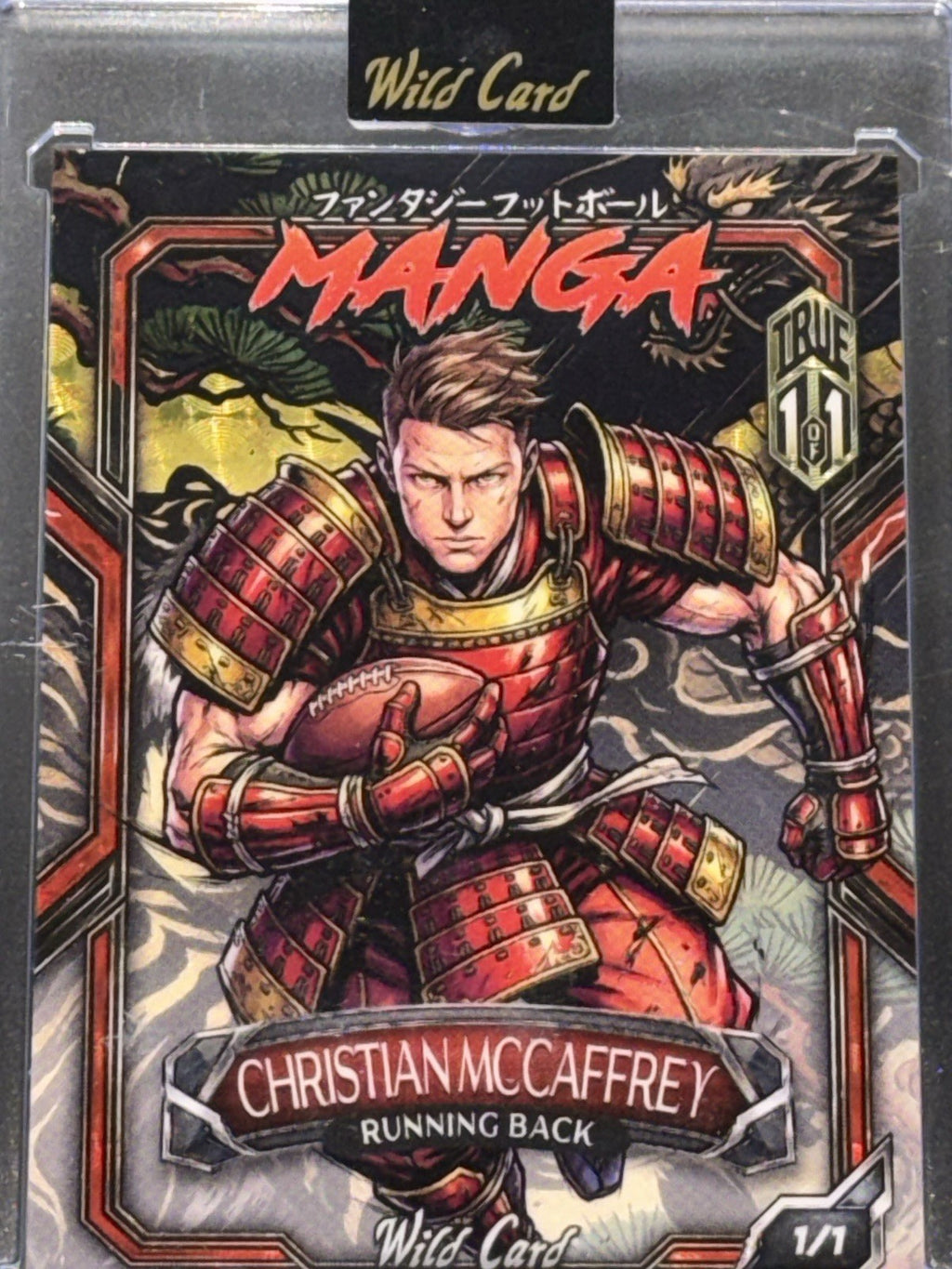WildCard 2026 Football Manga Chase Gold Cir KIN BLK True 1/1 Christian McCaffrey