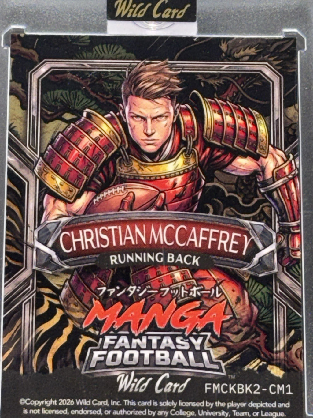 WildCard 2026 Football Manga Chase Gold Cir KIN BLK True 1/1 Christian McCaffrey
