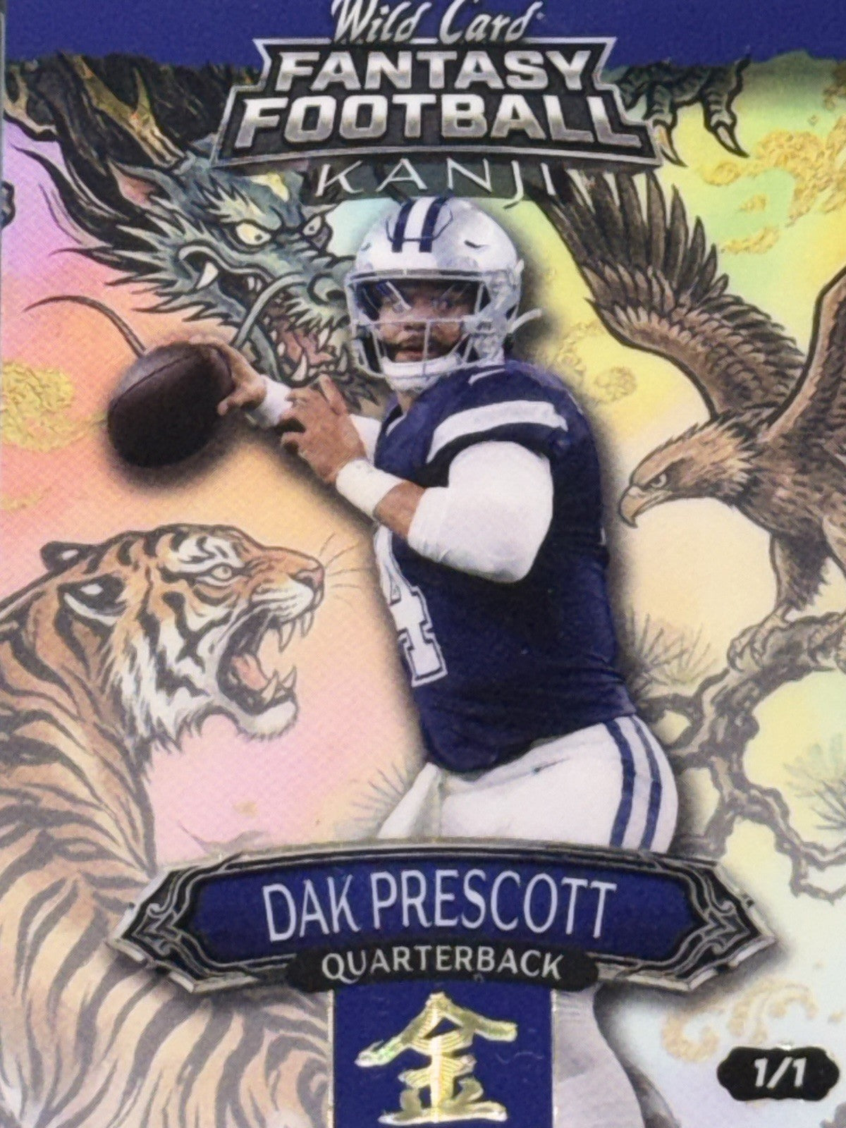 *Rare*WildCard 2026 FantasyFootball Kanji Gold Kin Rainbow True 1/1 Dak Prescott