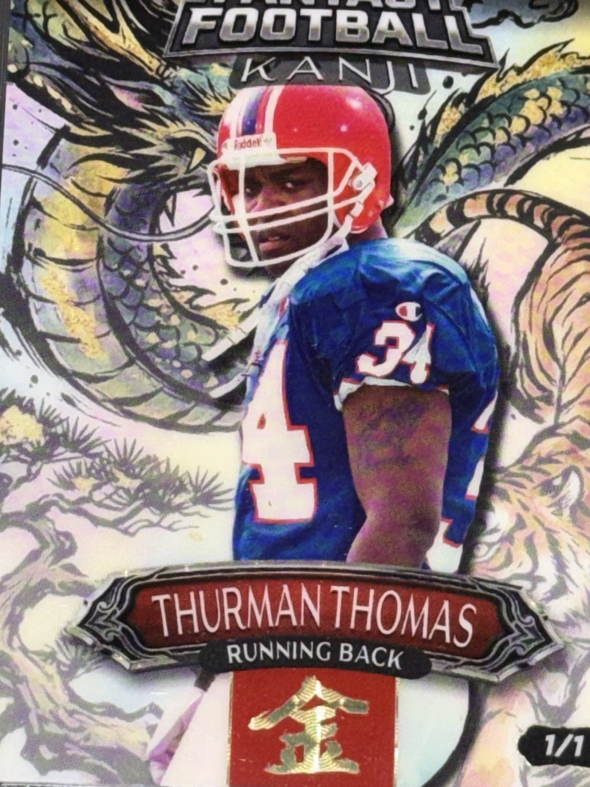 *Rare* WC 2026 FantasyFootball Kanji GOLD CIRCLES KIN Rainbow Thurman Thomas 1/1