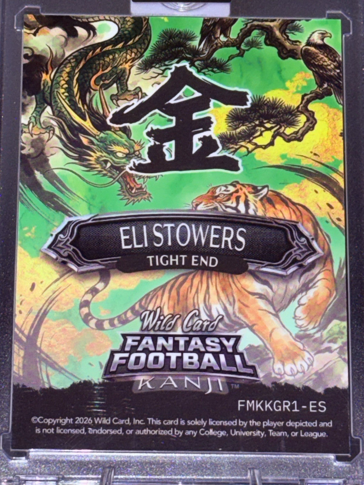 *Rare* Wild Card 2026 Fantasy Football Kanji GOLD KIN Green True 1/1 Eli Stowers