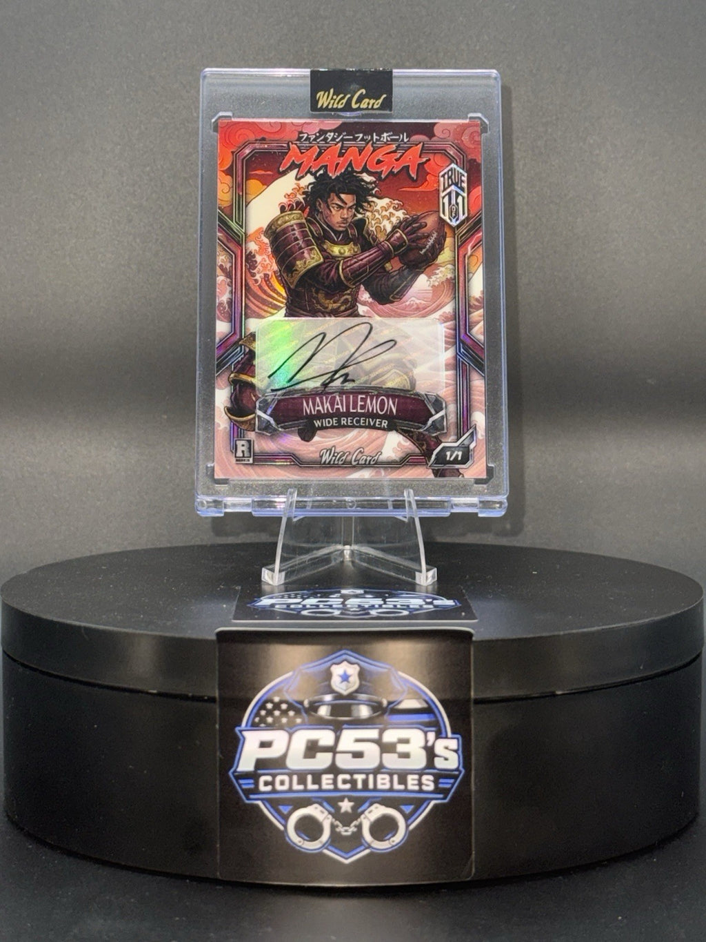 WildCard 2026 Football Manga Chase Gold Cir KIN BLK True 1/1 Christian McCaffrey