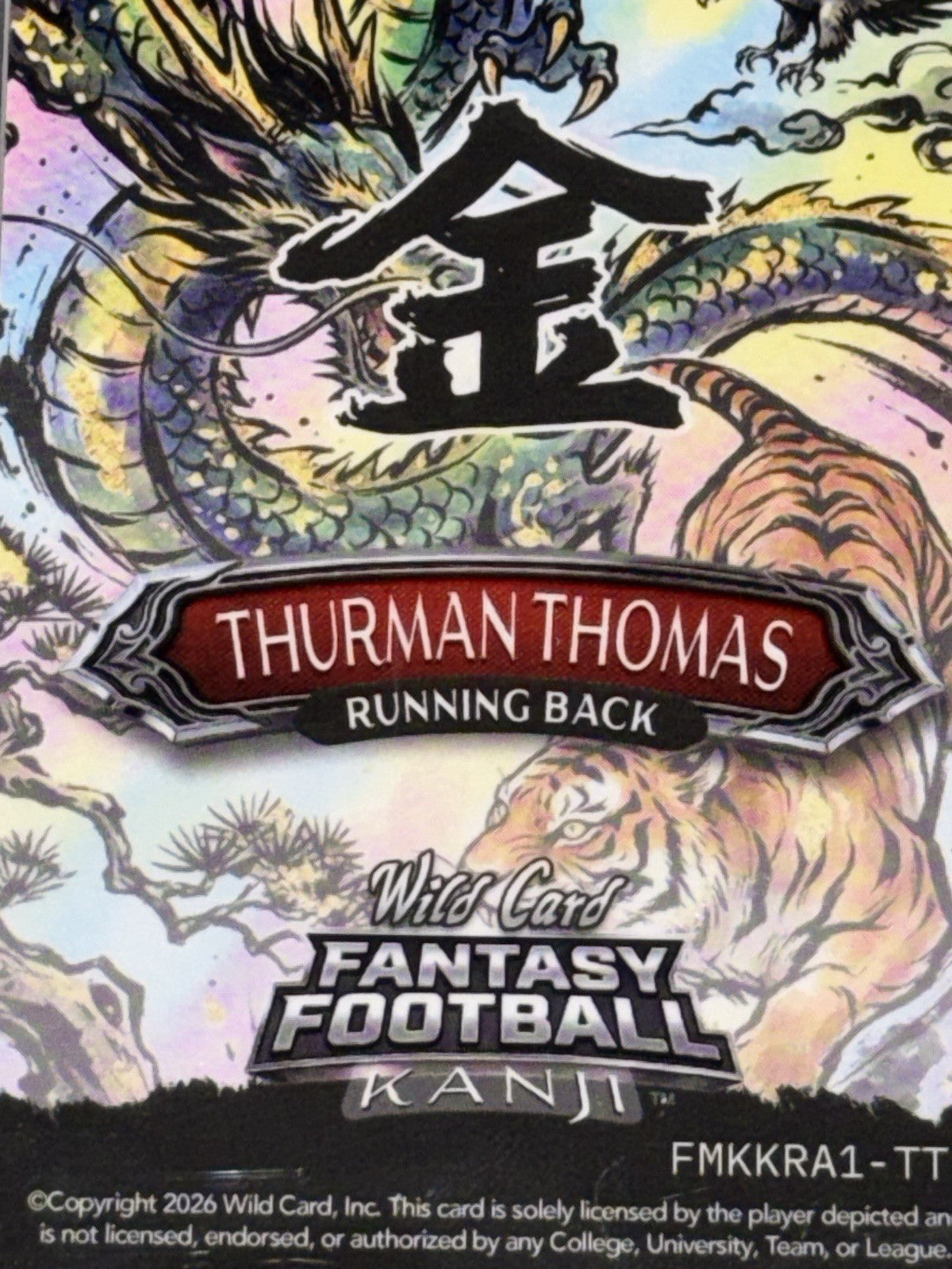 *Rare* WC 2026 FantasyFootball Kanji GOLD CIRCLES KIN Rainbow Thurman Thomas 1/1