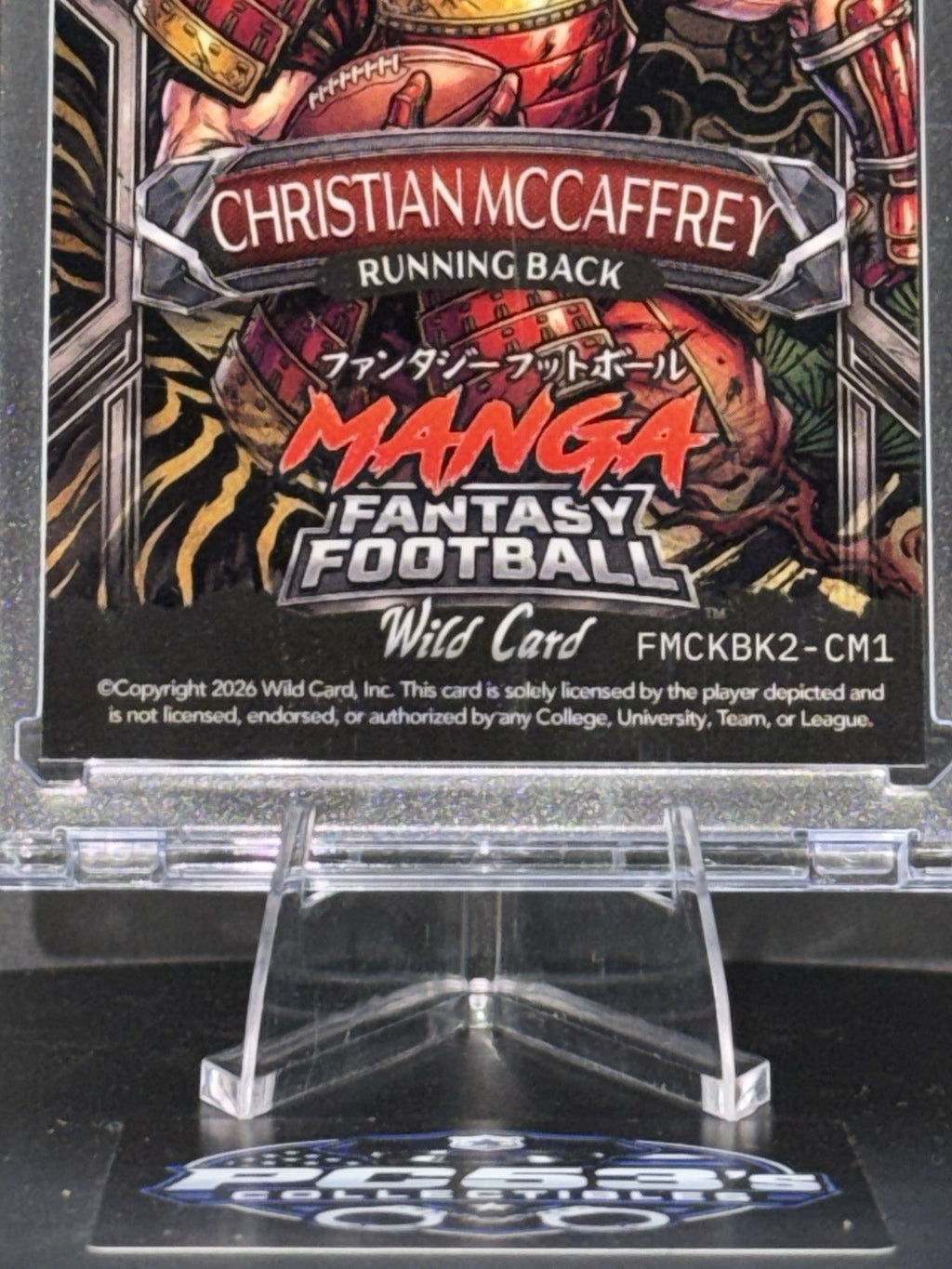 WildCard 2026 Football Manga Chase Gold Cir KIN BLK True 1/1 Christian McCaffrey