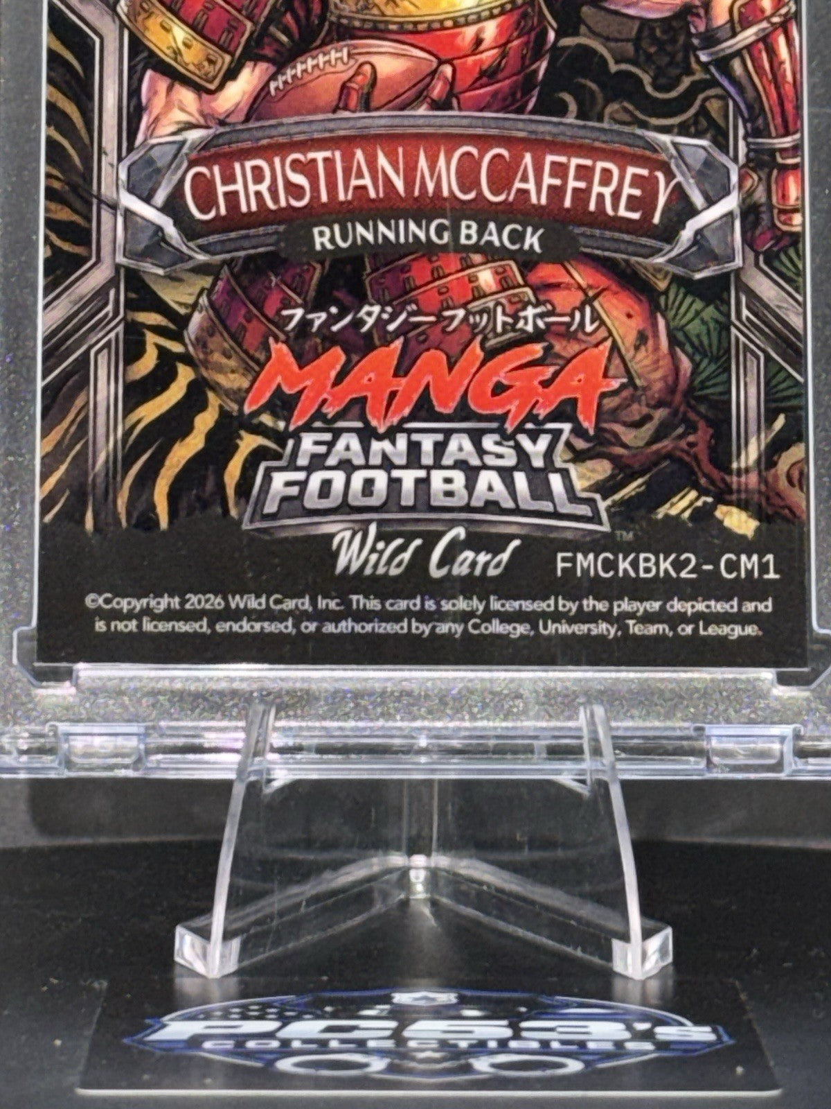 WildCard 2026 Football Manga Chase Gold Cir KIN BLK True 1/1 Christian McCaffrey