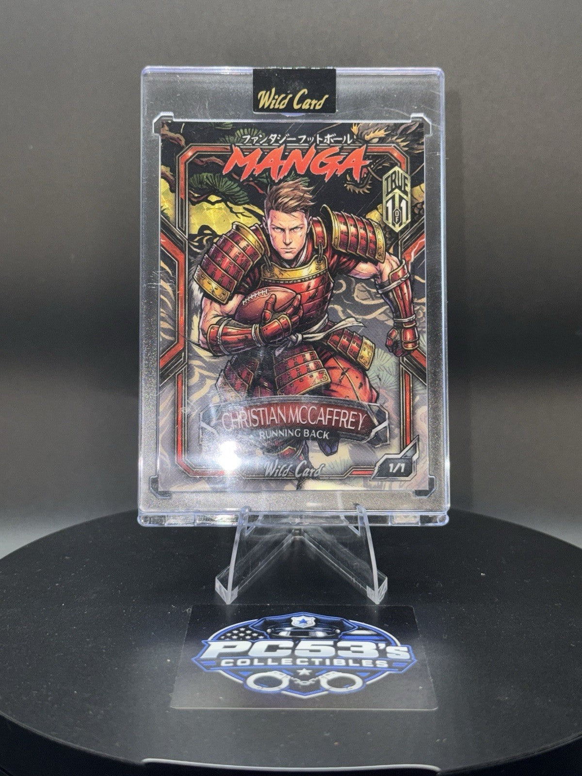 WildCard 2026 Football Manga Chase Gold Cir KIN BLK True 1/1 Christian McCaffrey