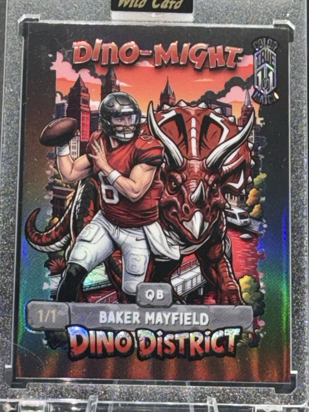 WildCard 2026 Dino-District/Dino-Might Color Match/True 1 of 1 Baker Mayfield