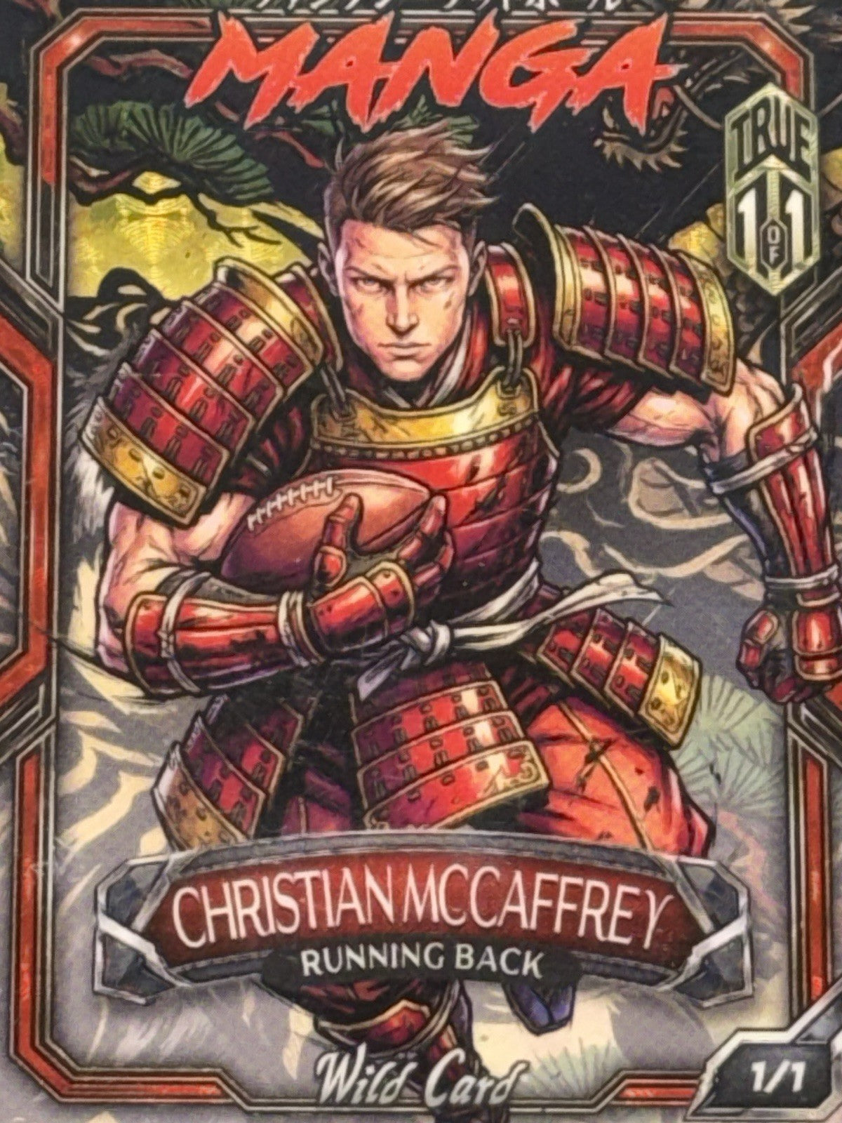 WildCard 2026 Football Manga Chase Gold Cir KIN BLK True 1/1 Christian McCaffrey