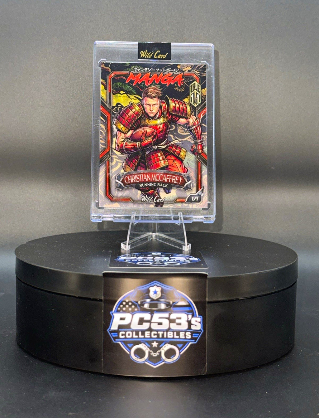 WildCard 2026 Football Manga Chase Gold Cir KIN BLK True 1/1 Christian McCaffrey