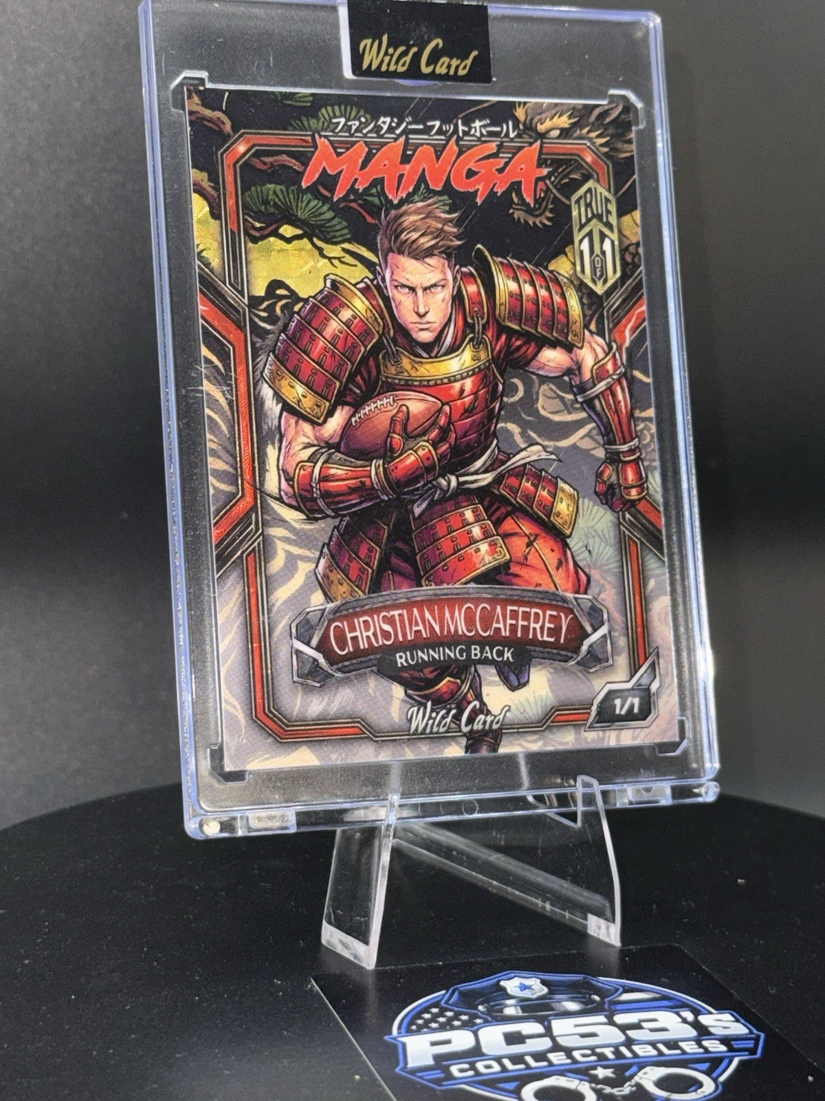 WildCard 2026 Football Manga Chase Gold Cir KIN BLK True 1/1 Christian McCaffrey