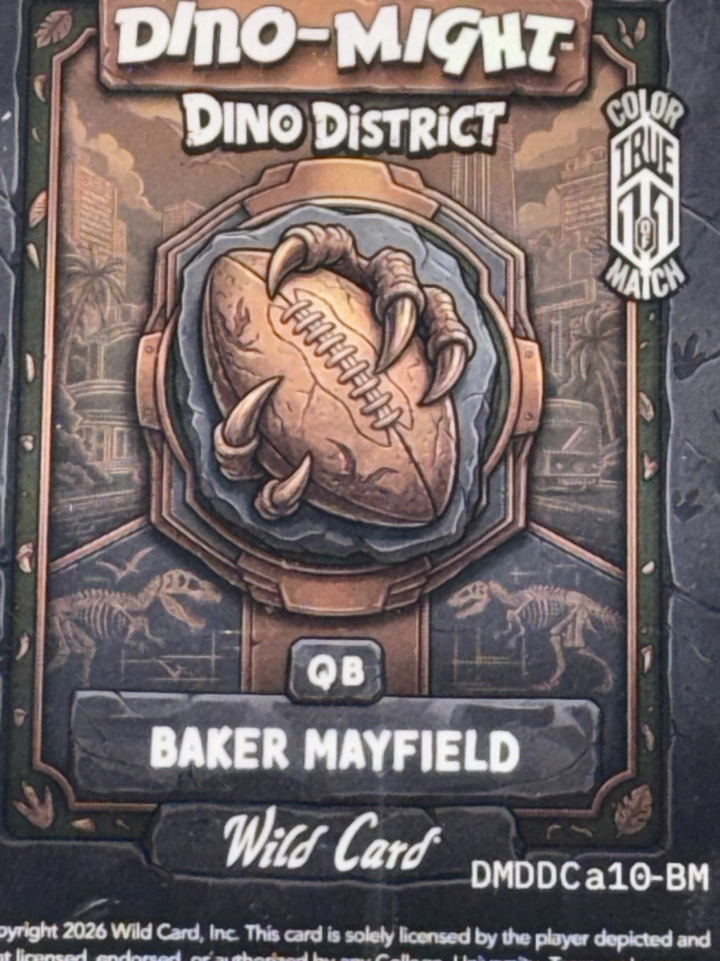 WildCard 2026 Dino-District/Dino-Might Color Match/True 1 of 1 Baker Mayfield