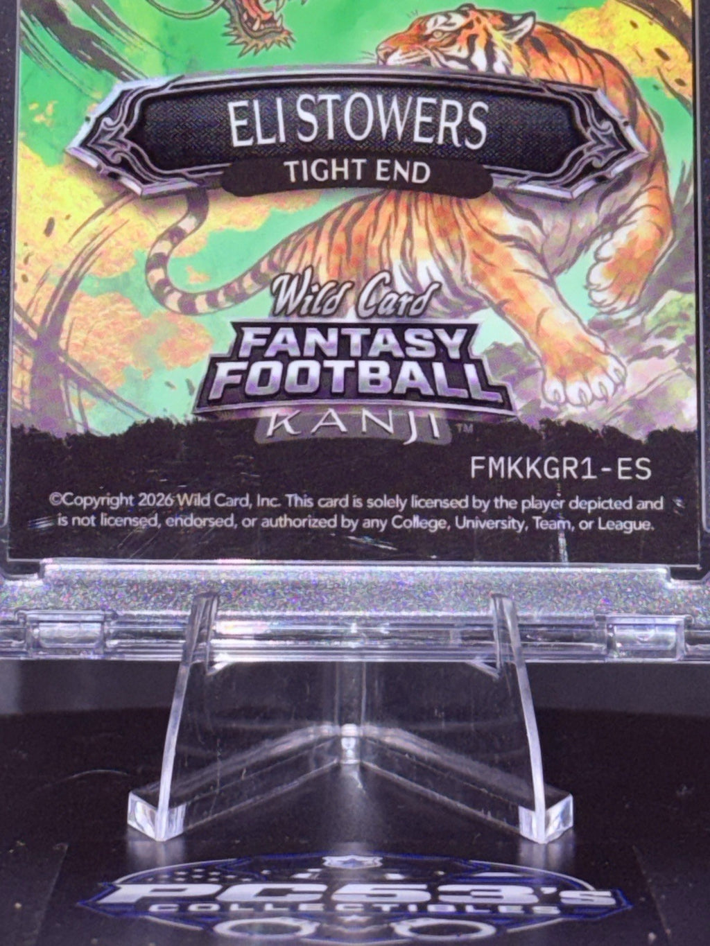 *Rare* Wild Card 2026 Fantasy Football Kanji GOLD KIN Green True 1/1 Eli Stowers
