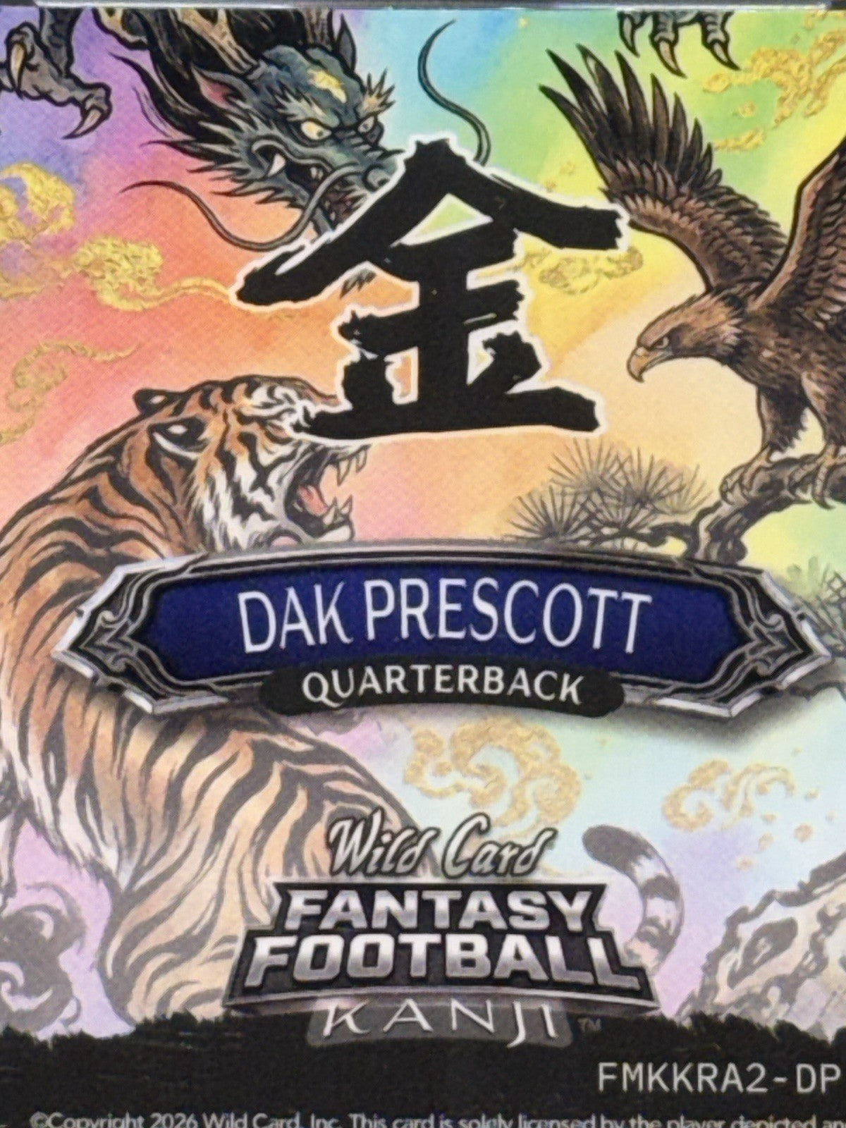 *Rare*WildCard 2026 FantasyFootball Kanji Gold Kin Rainbow True 1/1 Dak Prescott
