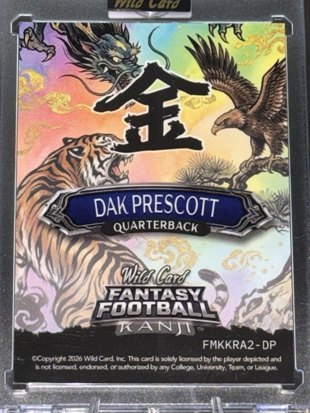 *Rare*WildCard 2026 FantasyFootball Kanji Gold Kin Rainbow True 1/1 Dak Prescott