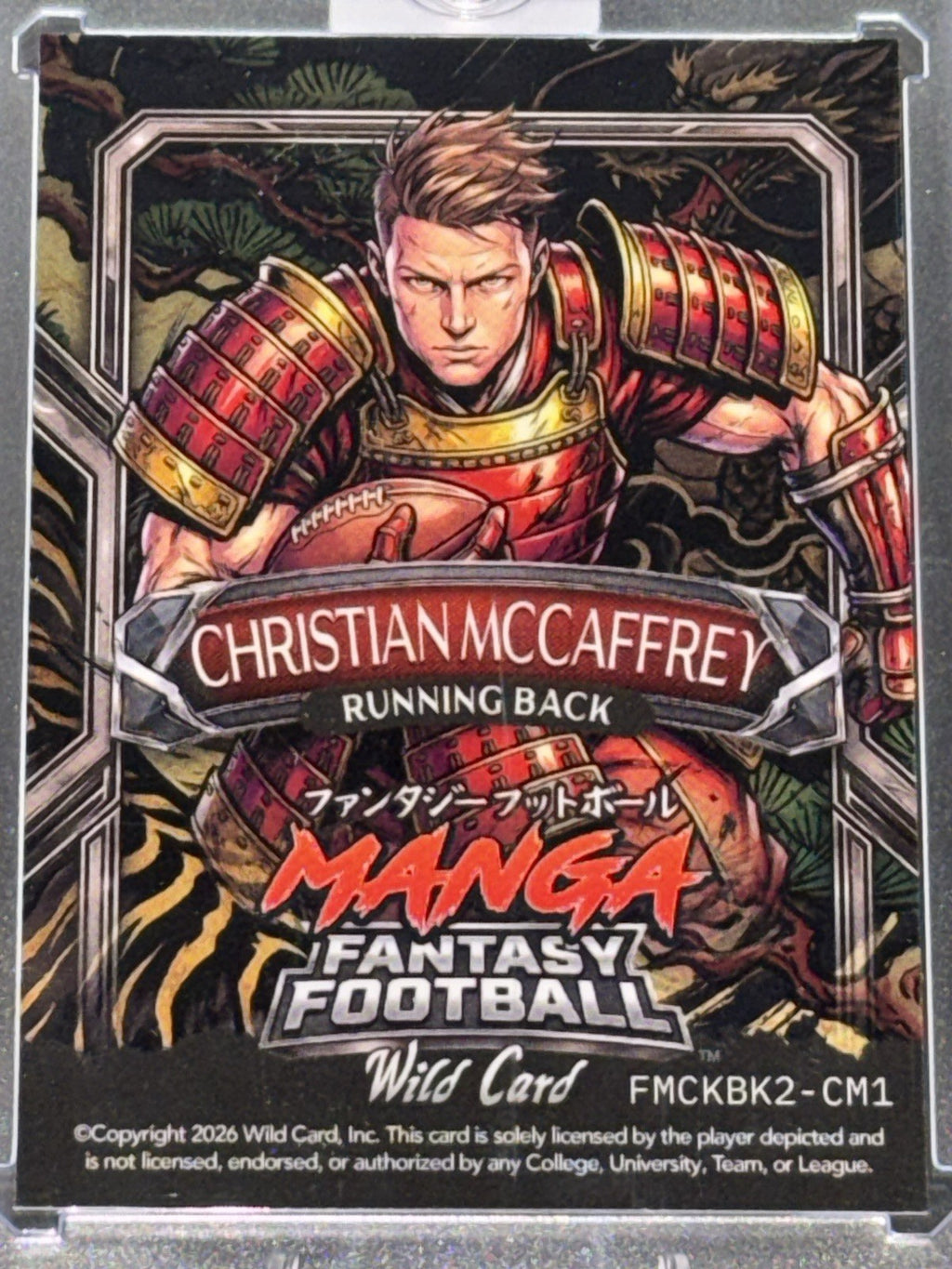 WildCard 2026 Football Manga Chase Gold Cir KIN BLK True 1/1 Christian McCaffrey