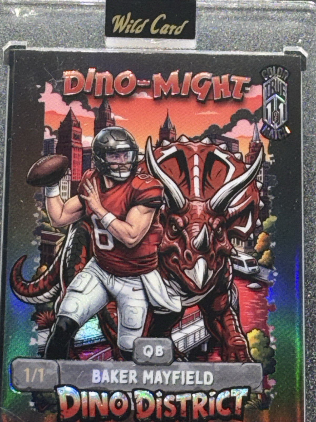 WildCard 2026 Dino-District/Dino-Might Color Match/True 1 of 1 Baker Mayfield