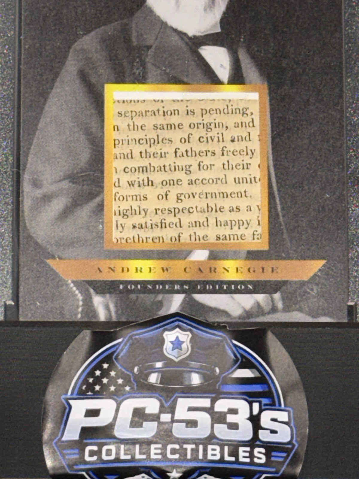 2023 Pieces of the Past Founders Edition Relic Andrew Carnegie #43