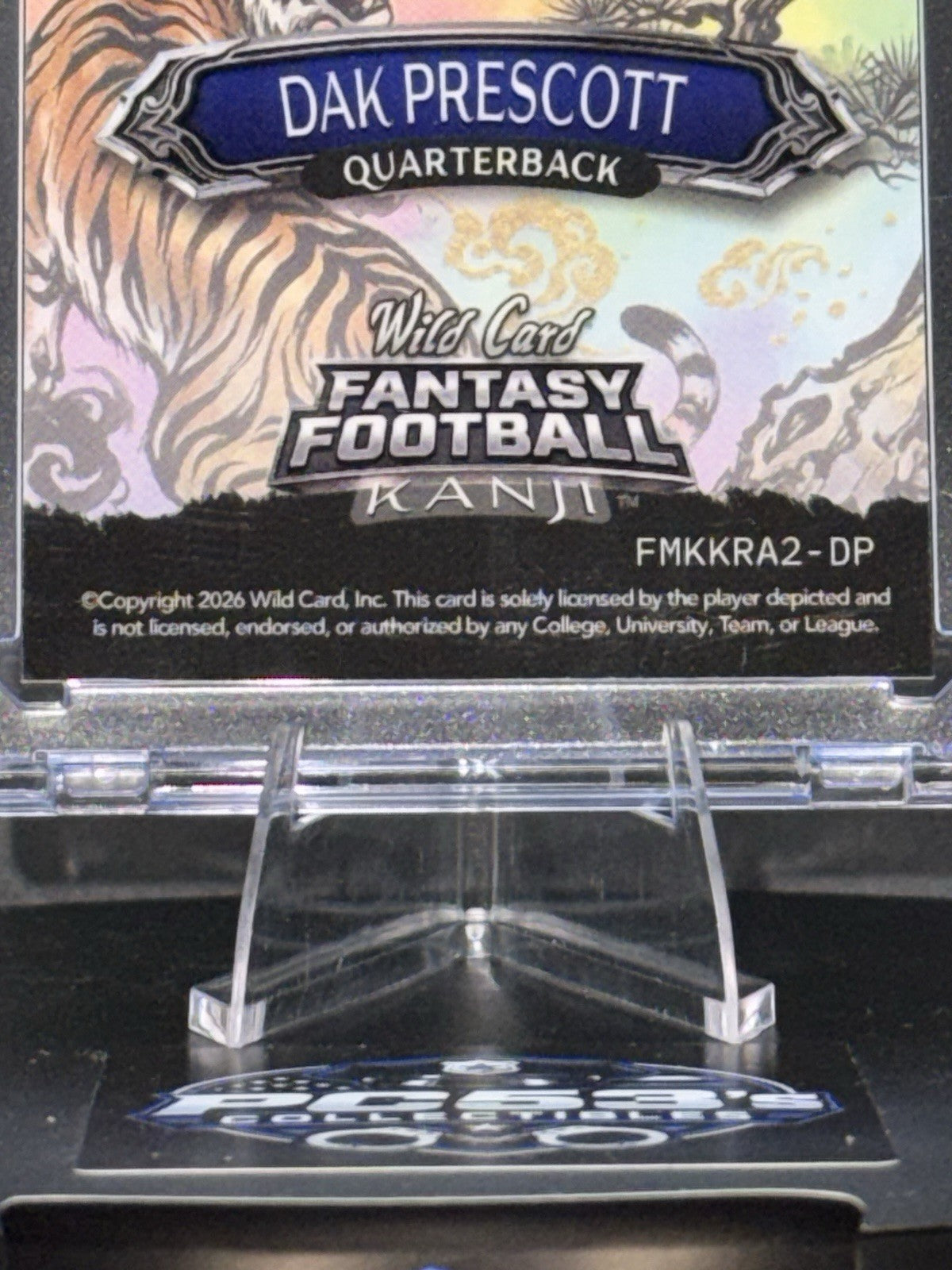 *Rare*WildCard 2026 FantasyFootball Kanji Gold Kin Rainbow True 1/1 Dak Prescott